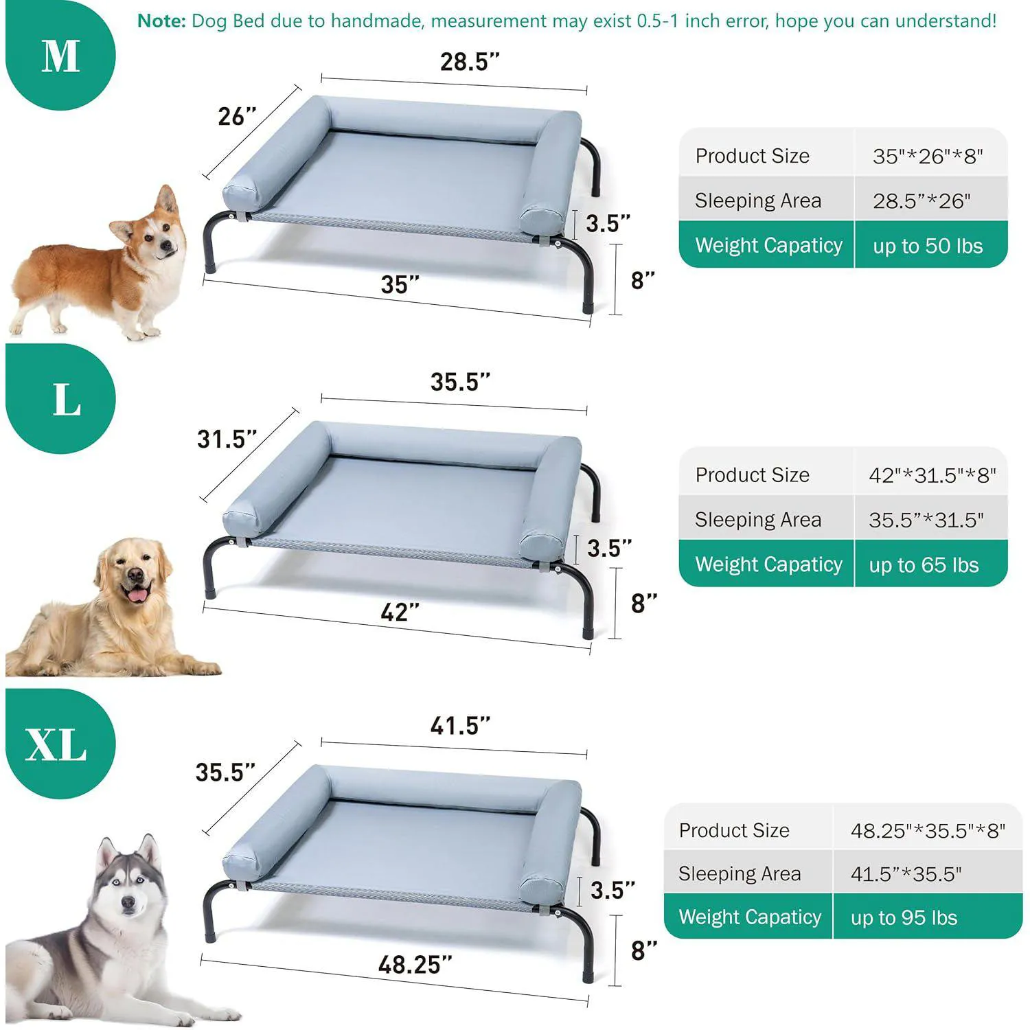Cama Elevada Refrescante para Mascotas Lavable con Malla 6