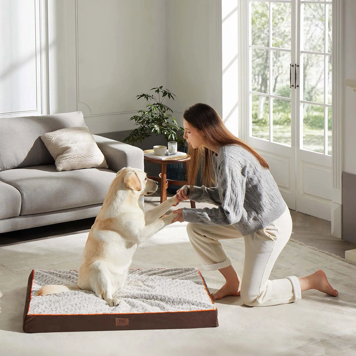 Cama Ortopédica para Mascotas Impermeable con Funda Extraíble