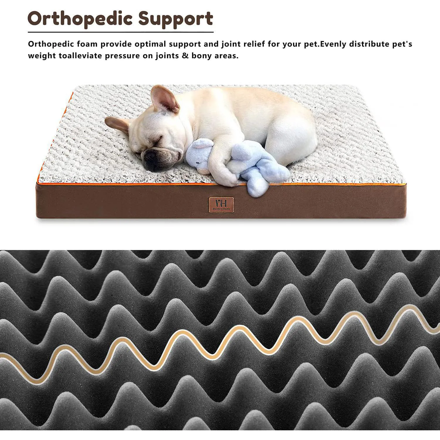 Cama Ortopédica para Mascotas Impermeable con Funda Extraíble 6
