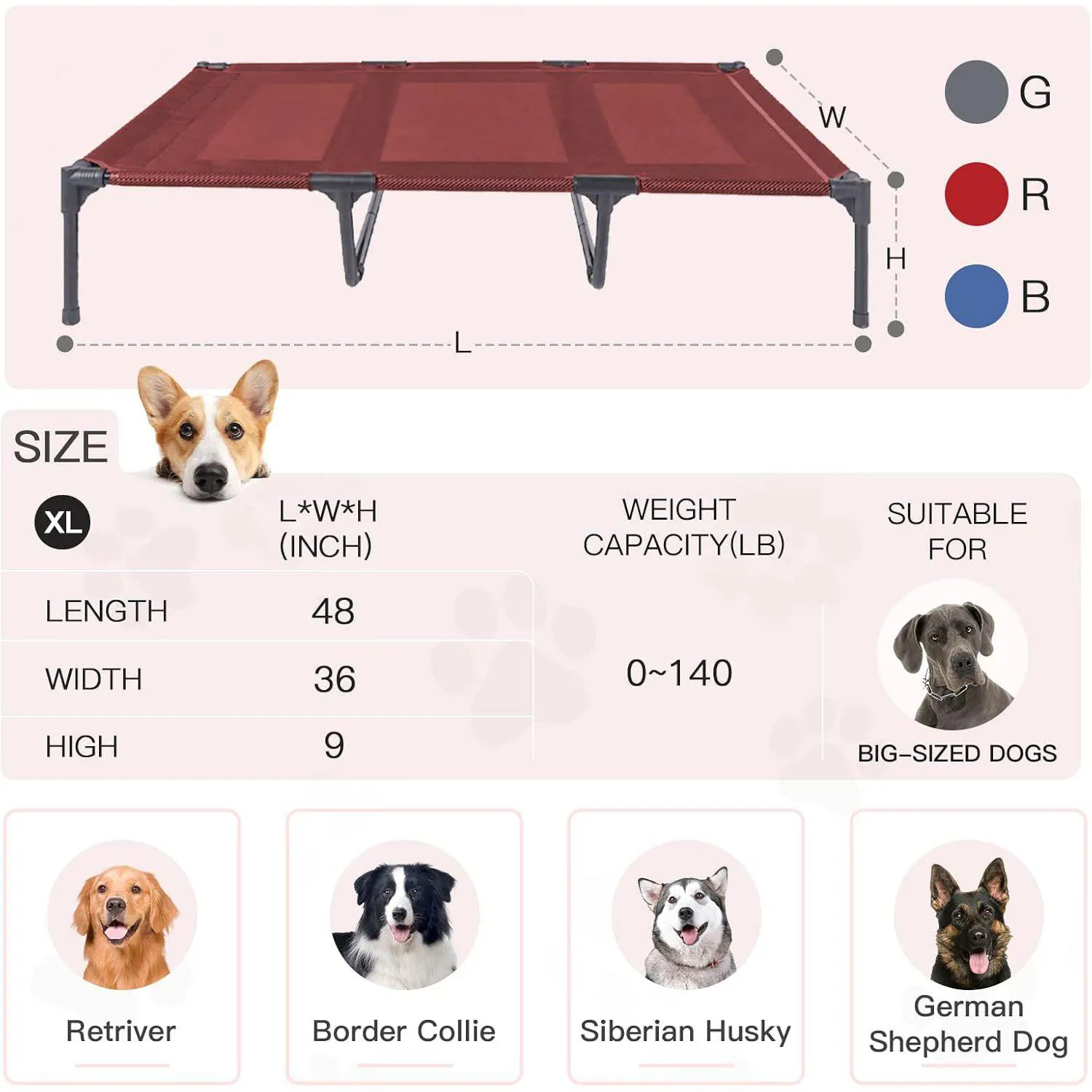 Cama Elevada para Mascotas Impermeables 4