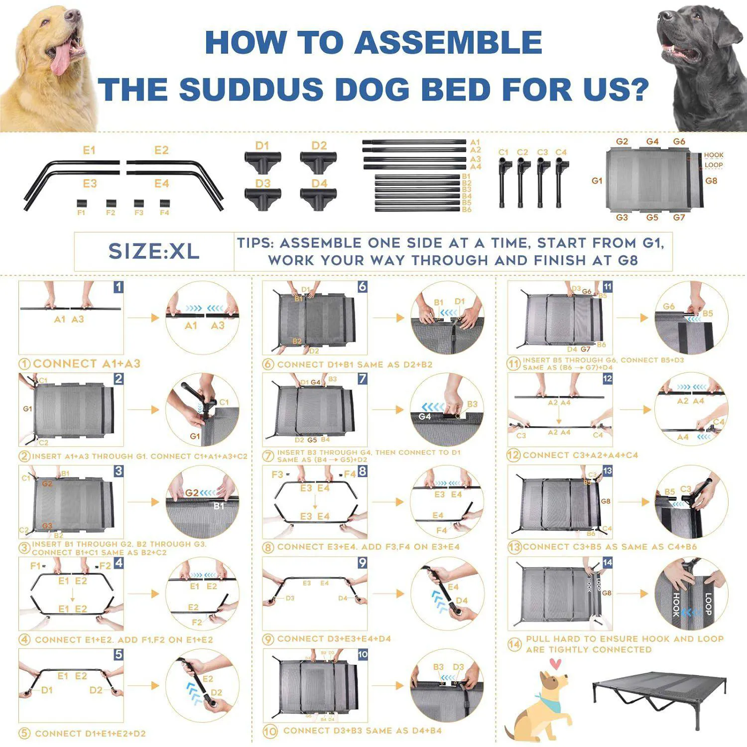Cama Elevada para Mascotas Impermeables 7