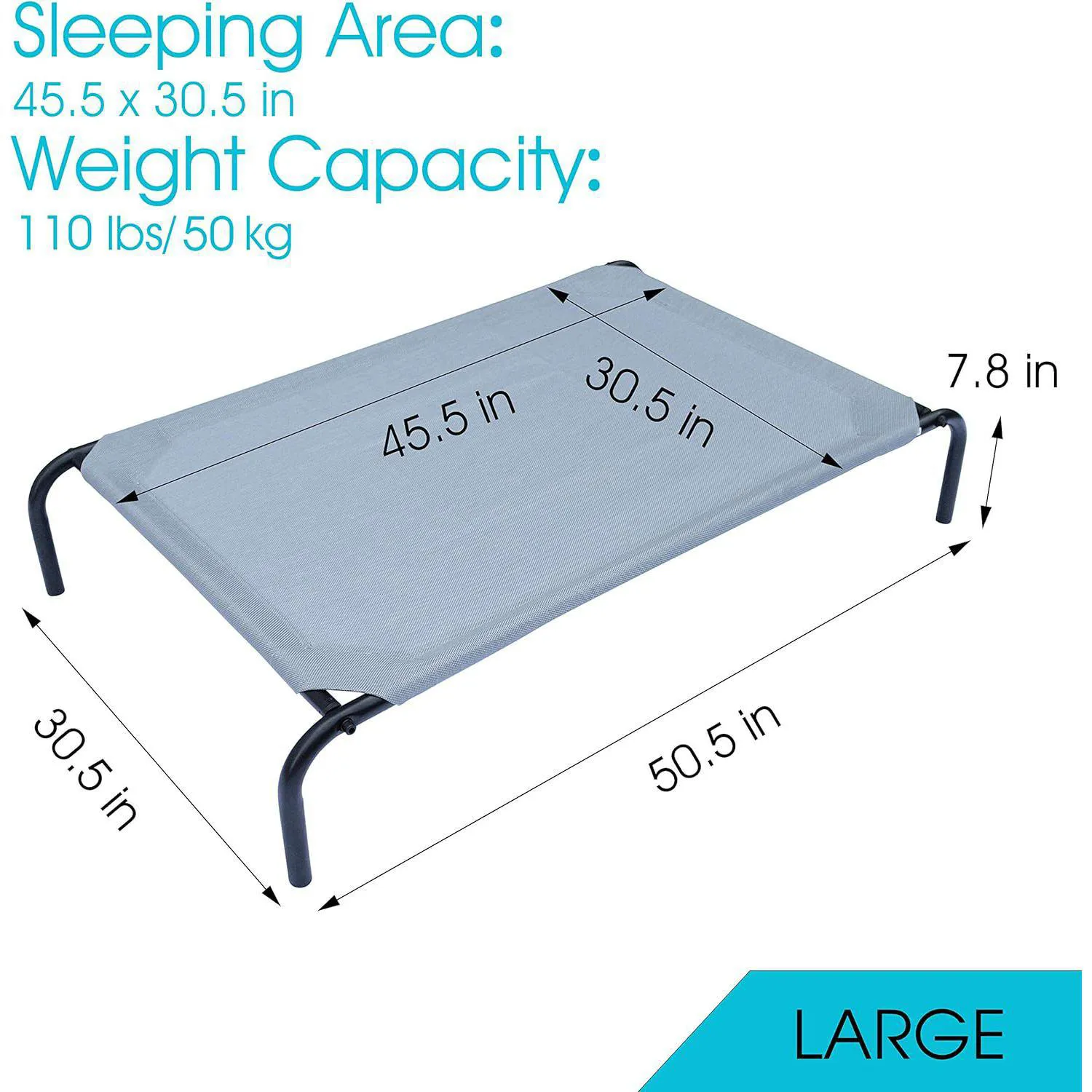 Cama Elevada con Marco de Acero para Mascotas 7