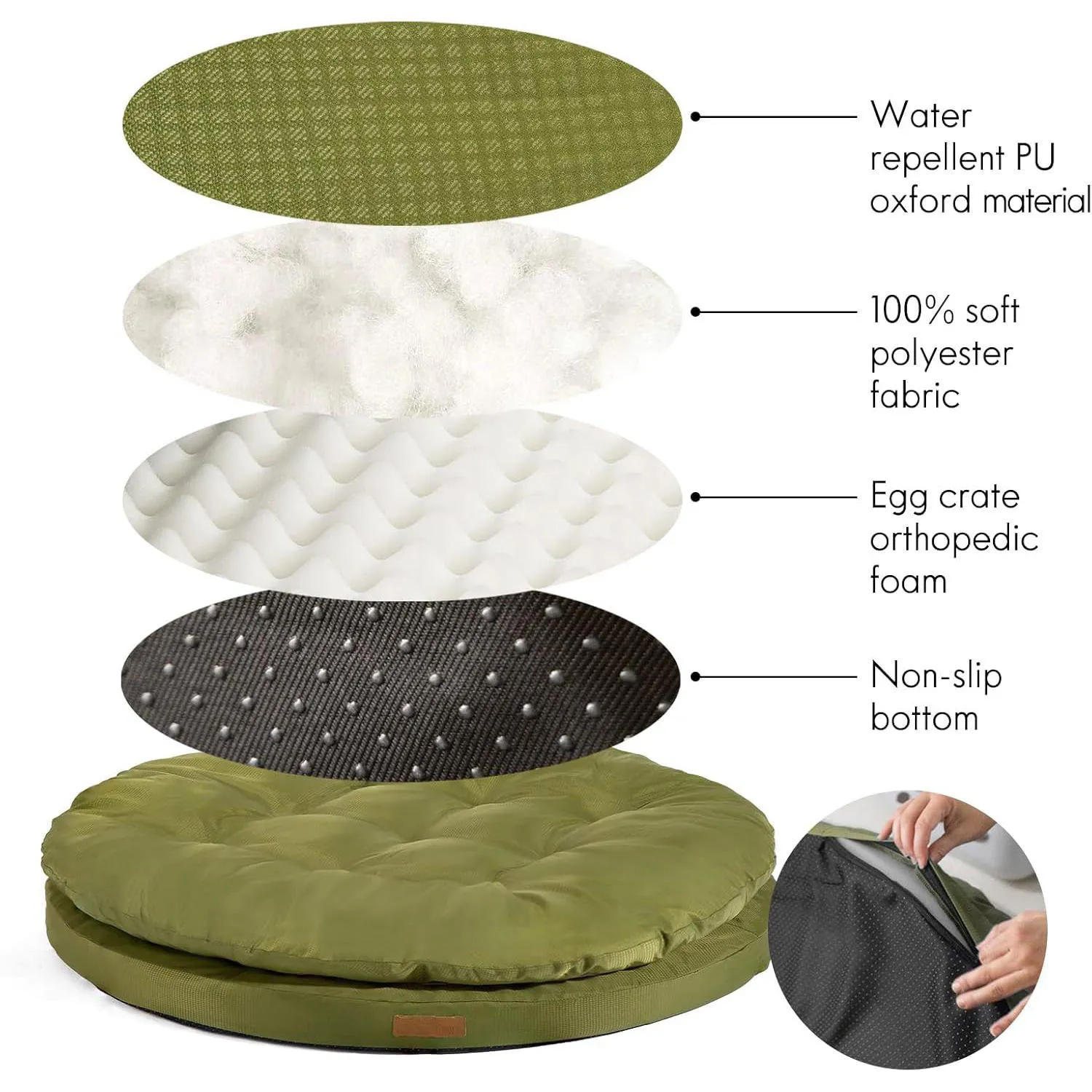 Cama Ortopédica para Mascotas Grandes con Cubierta Lavable 6