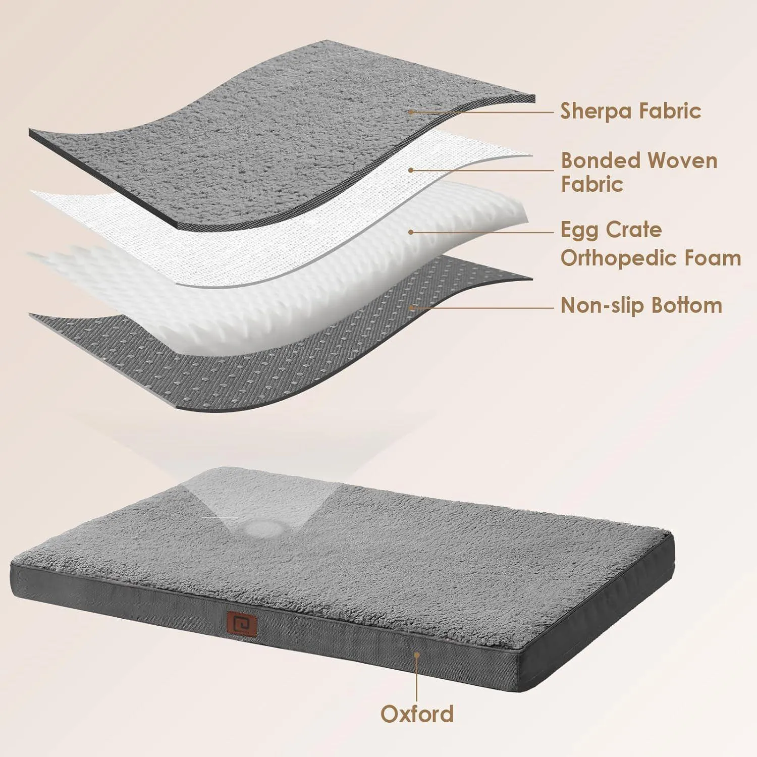 Cama Ortopédica para Mascotas Grandes con Funda Extraíble Lavable 4