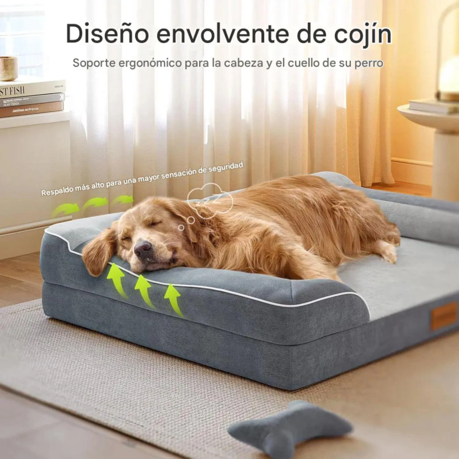 Cama Ortopédica para Perro Grande con Gel Refrescante Impermeable 4