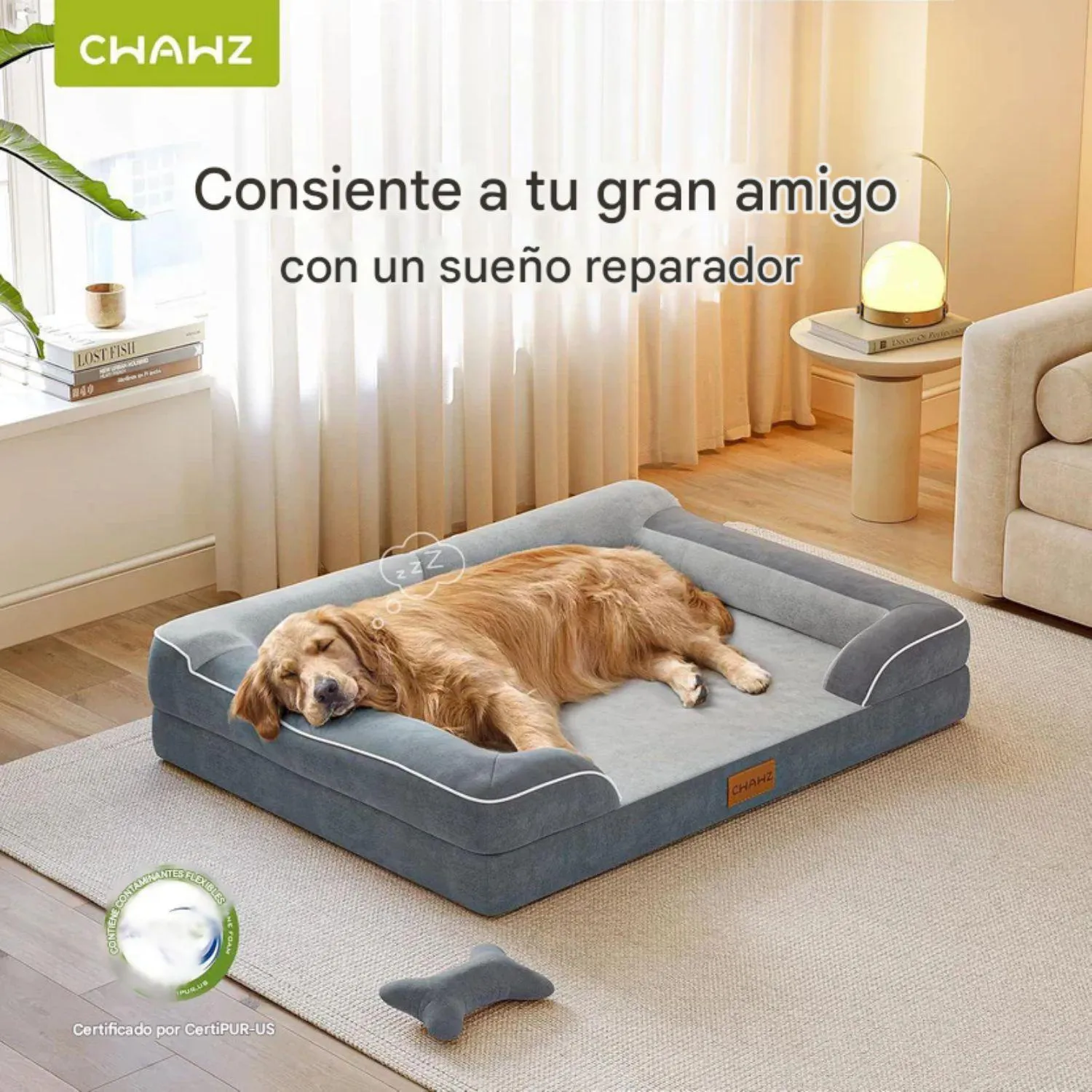 Cama Ortopédica para Perro Grande con Gel Refrescante Impermeable 5