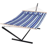 Hamaca SUNCREAT Azul Marino con Soporte 12 ft y Tela Acolchada Doble