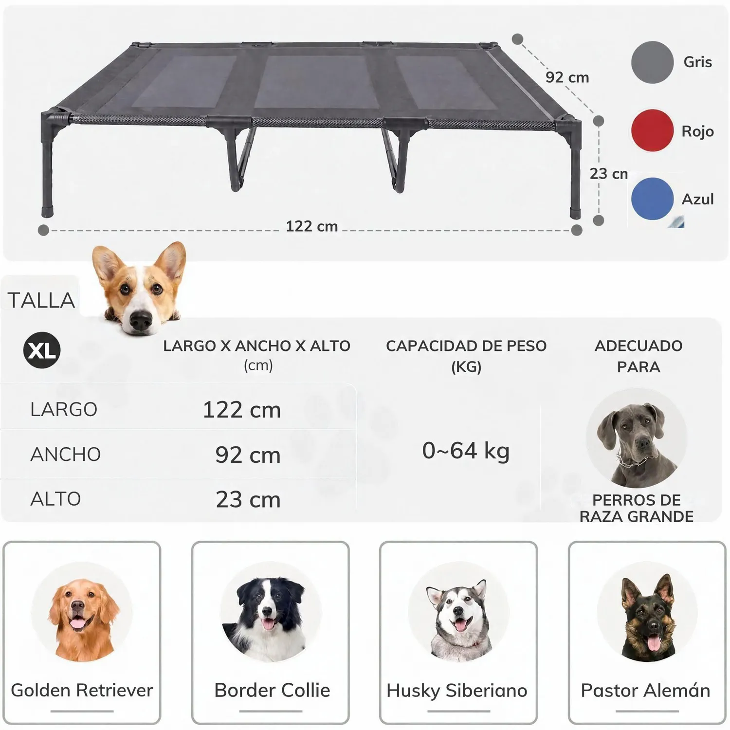 Cama Elevada para Mascotas Impermeable 5