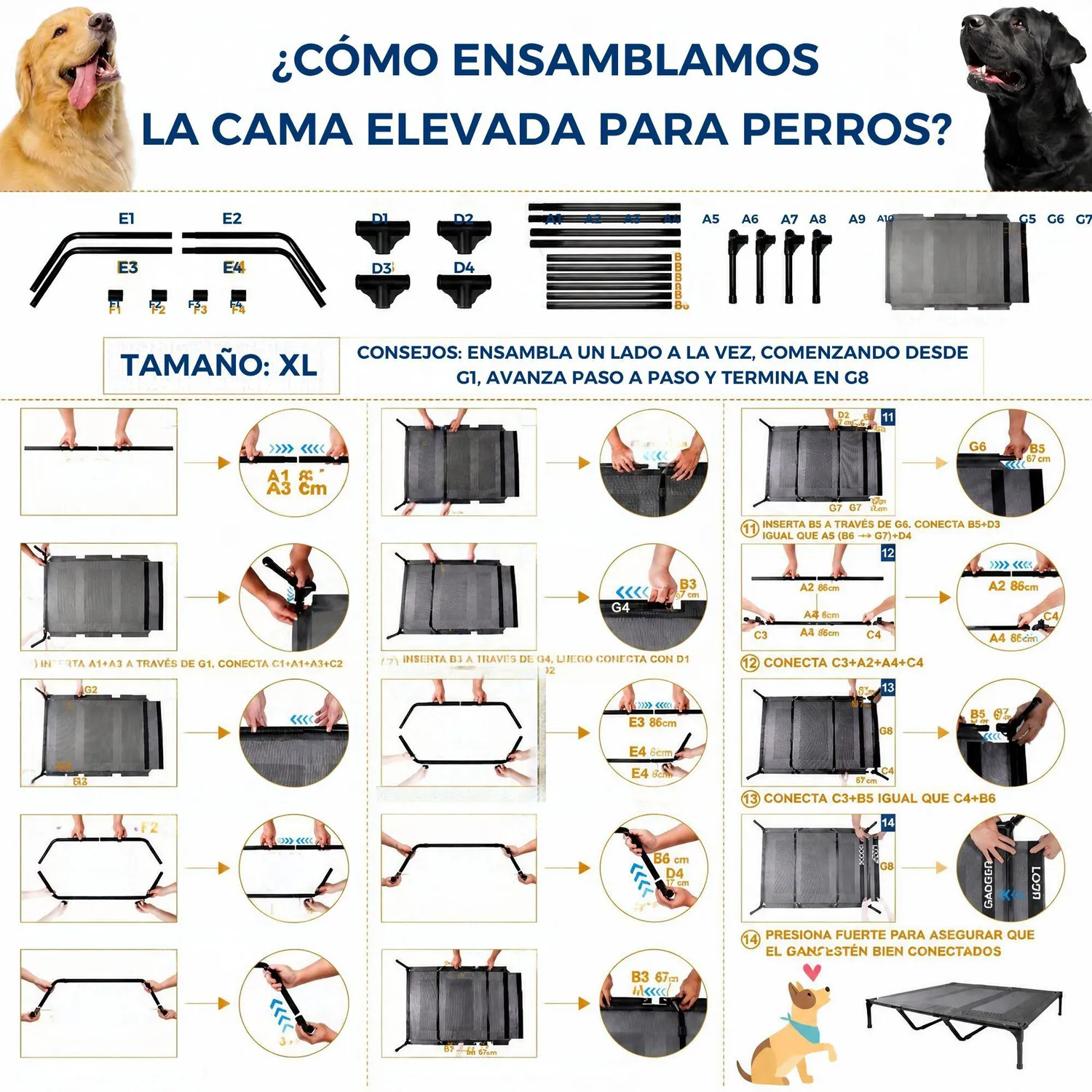 Cama Elevada para Mascotas Impermeable 8