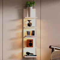 Estante de Pared de 5 Niveles con Luz para Decoración del Hogar