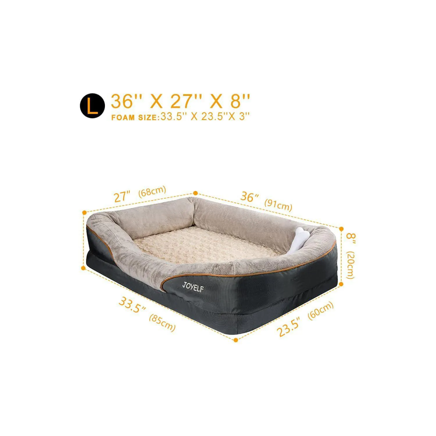 Cama Ortopédica de Espuma Viscoelástica con Cubierta Lavable