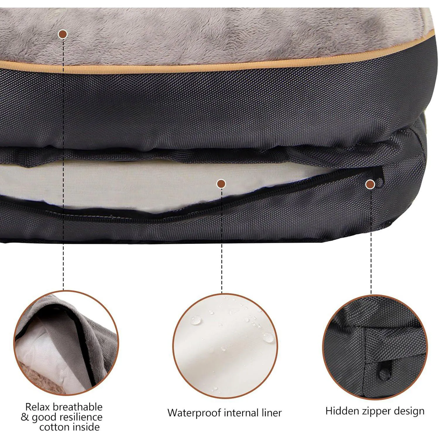 Cama Ortopédica de Espuma Viscoelástica con Cubierta Lavable 6