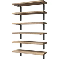 Juego de 6 Estantes Flotantes de Madera para Decoración de Pared