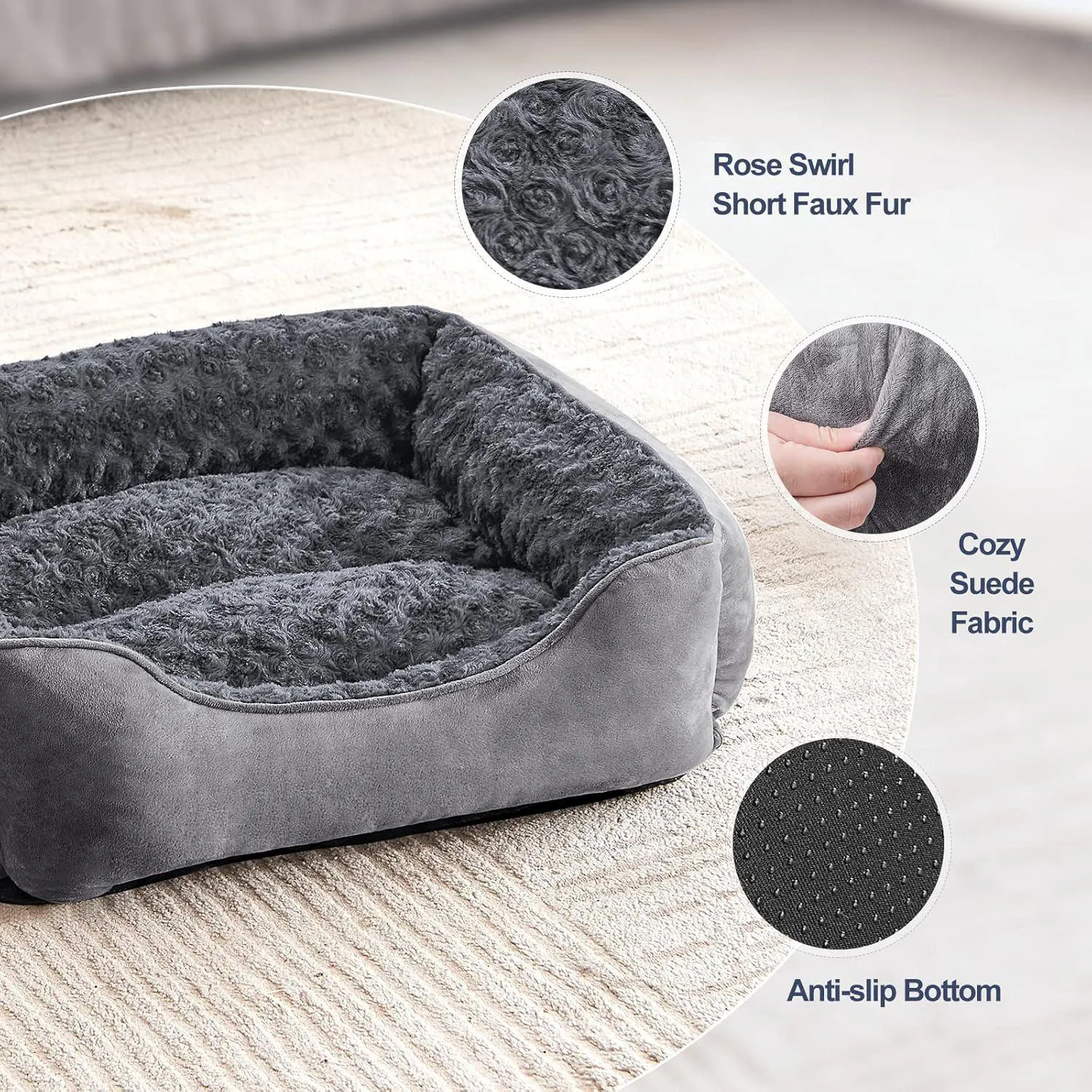 Cama Rectangular para Perros Lavable a Máquina