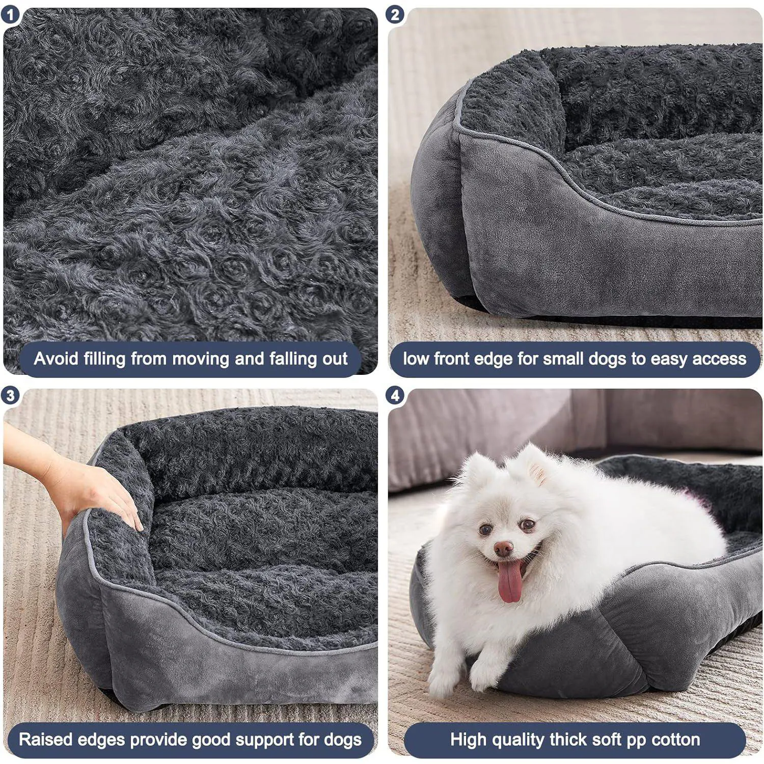 Cama Rectangular para Perros Lavable a Máquina 4