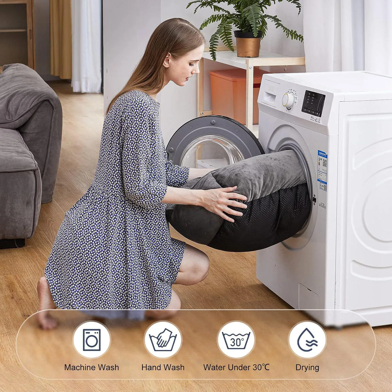 Cama Rectangular para Perros Lavable a Máquina 7