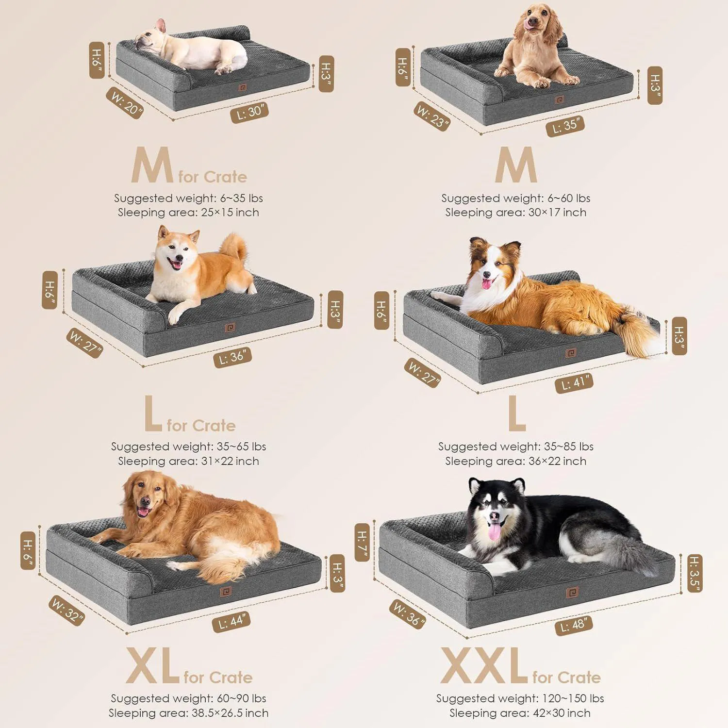 Cama Ortopédica de Espuma Viscoelástica para Perro Tamaño Mediano