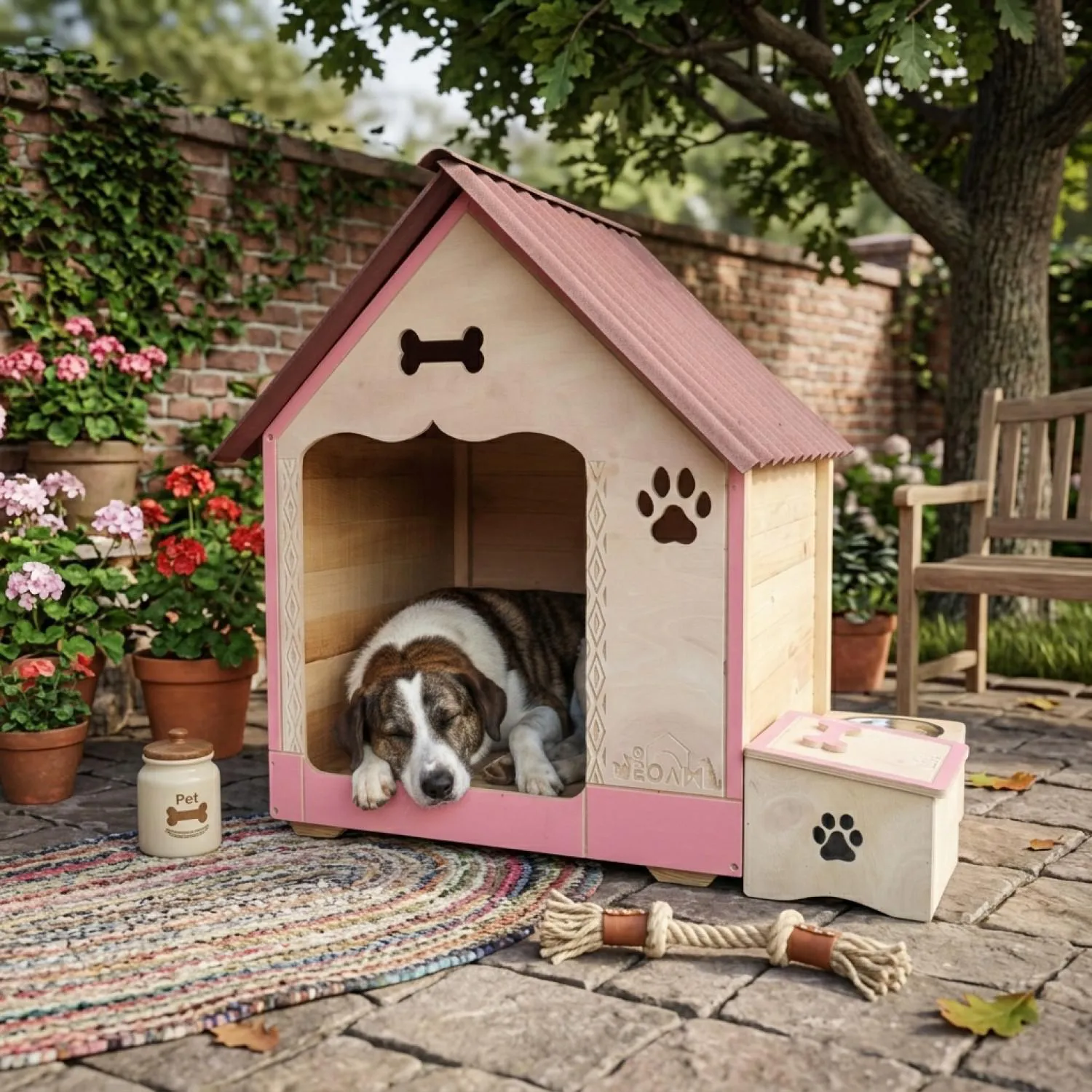 Casa En Madera Pino Extragrande Con Platero Perro