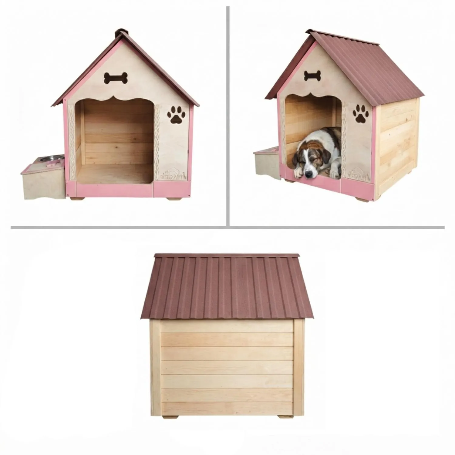 Casa En Madera Pino Extragrande Con Platero Perro 3