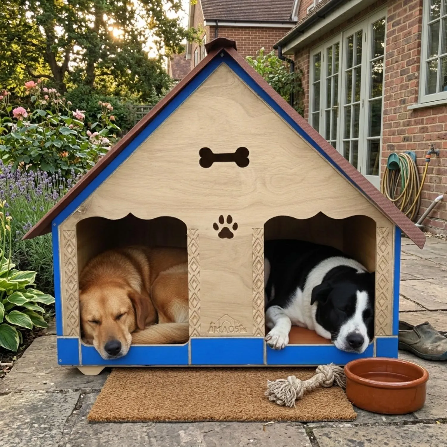 Casa En Madera Pino Doble Grande Perro