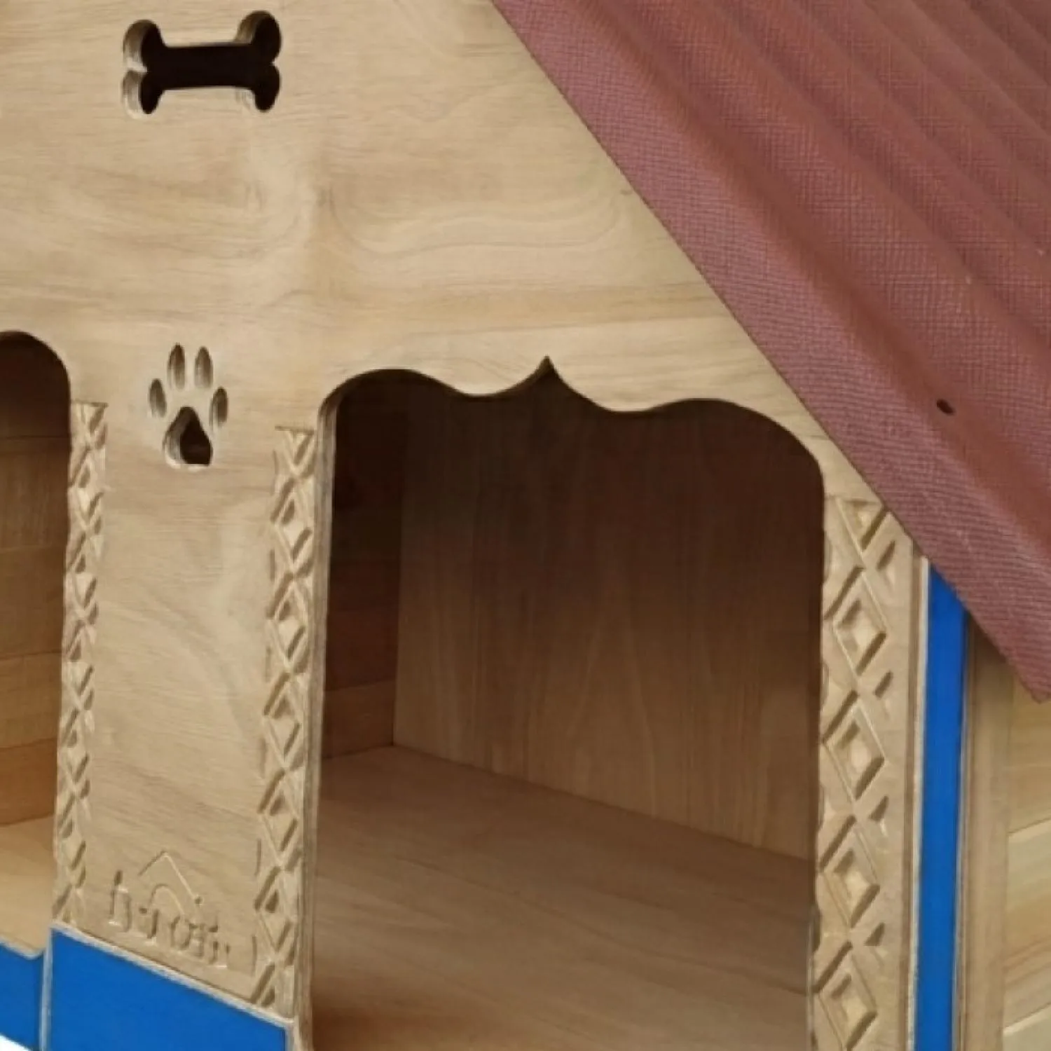 Casa En Madera Pino Doble Grande Perro 4