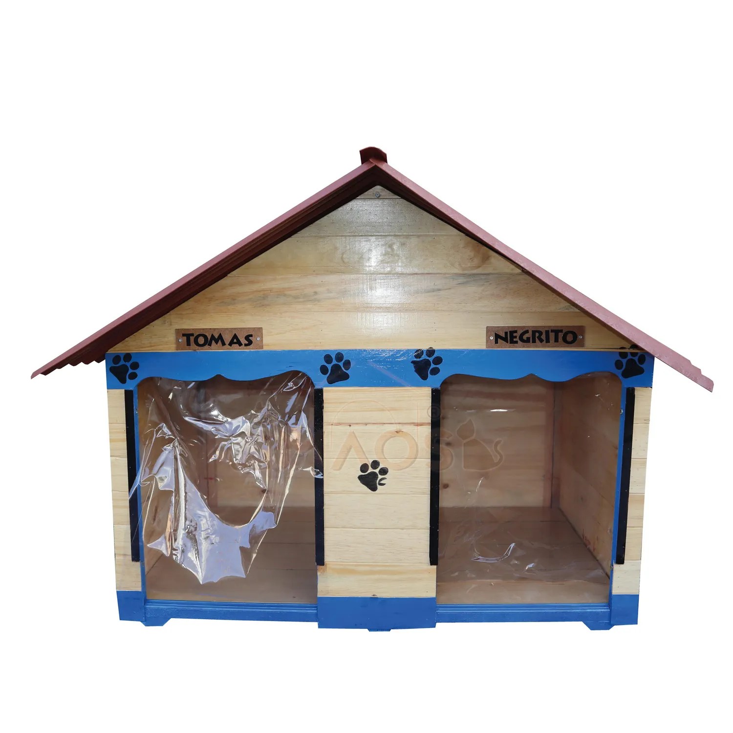Casa para Perro Doble En Madera Pino Grande 150x120 cm 6