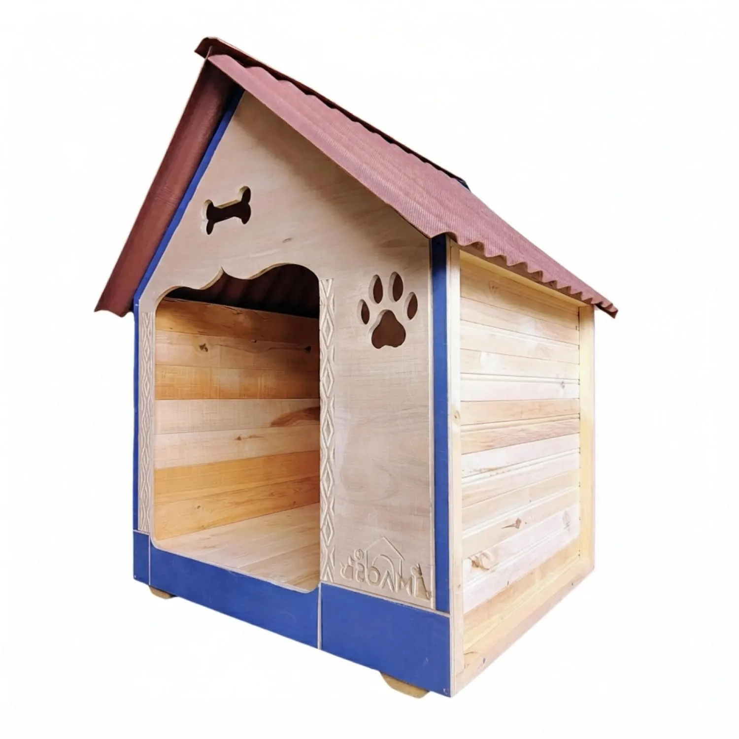 Casa para Perro Extragrande En Madera Pino Azul 80x110 cm
