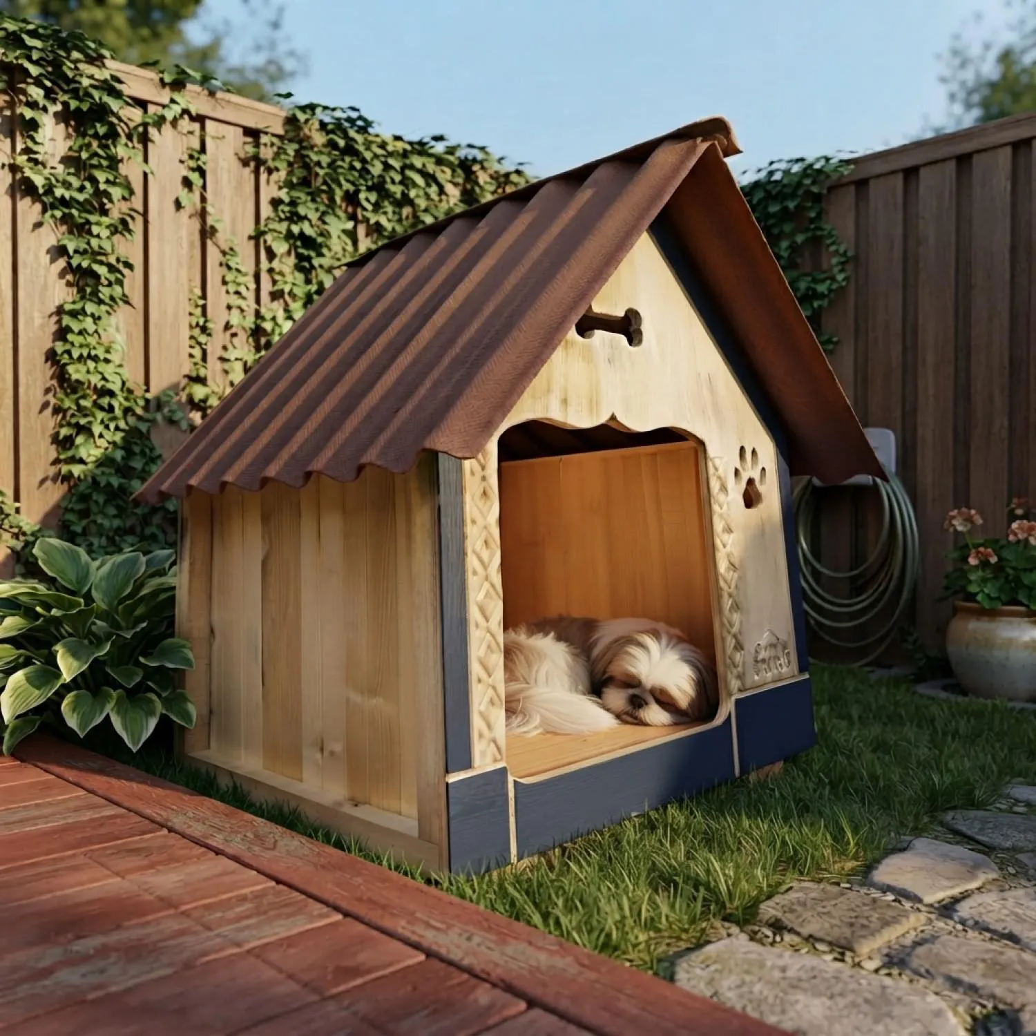Casa En Madera Pino Pequeña Perro
