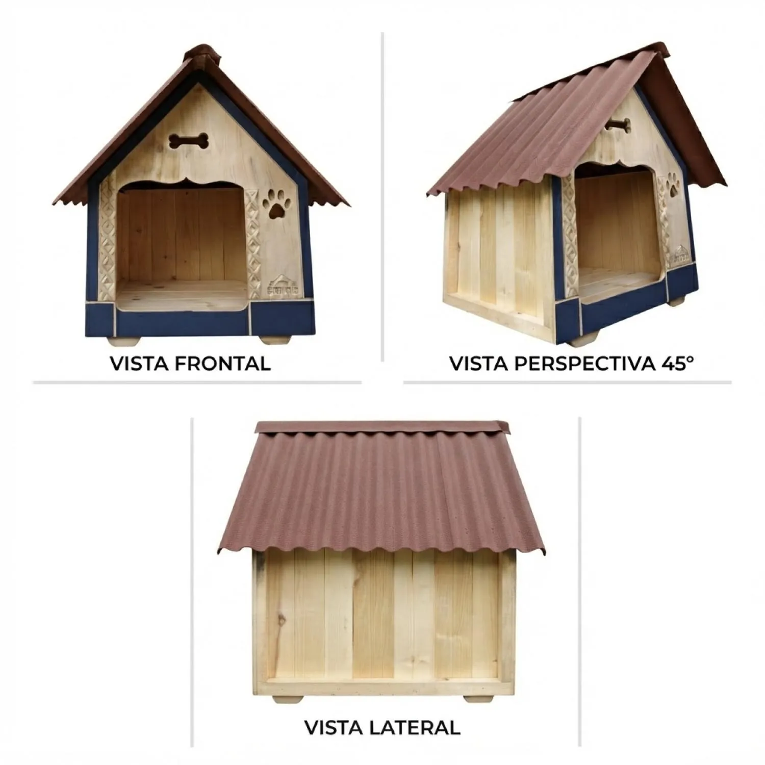 Casa En Madera Pino Pequeña Perro 3
