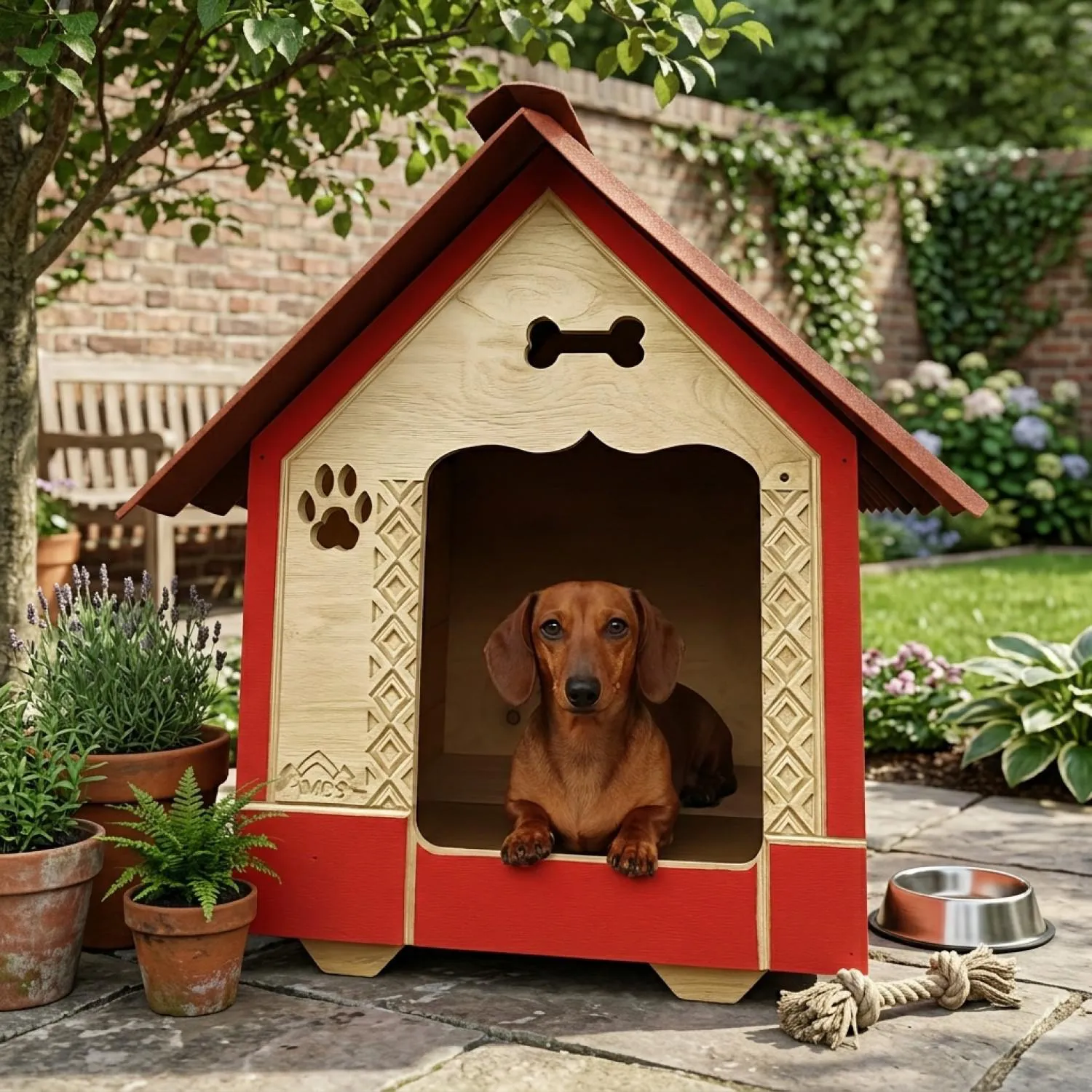 Casa En Madera Pino Mediana Perro