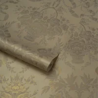 Papel De Colgadura Dorado Damasco 53Cm X 10Mt 280108