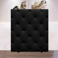 Cabecero Doble 140X120 Diamond para Piso Negro Ecocuero