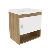 Mueble De Baño Con Lavamanos Linz Almendra/Blanco 44.3X45X31.4 Cm En Mármol Sintético Y Mdp