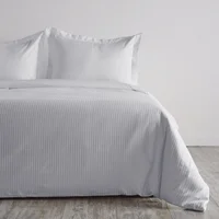 Cover Duvet - Funda Plumón Hotel Experience 250 Hilos Polialgodón Sateen Stripe Blanco King