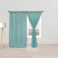 Cortina Blackout Cubista Verde Esmeralda 270X220Cm Horizontal Botón