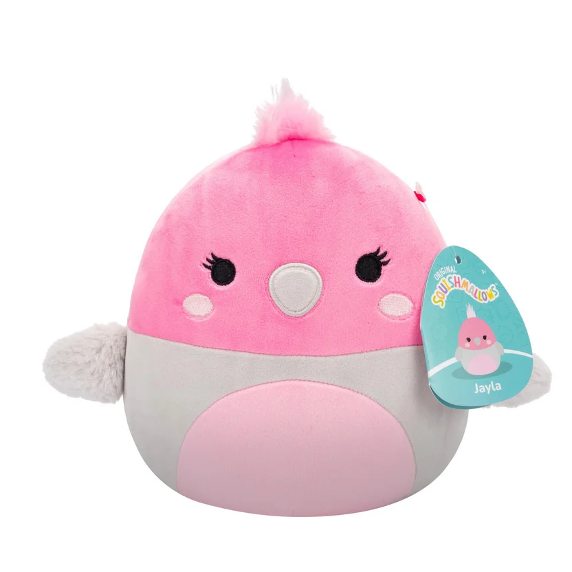 Peluche Squishmallows 19 cm Jayla - Pájaro Galah Rosa y Gris ...