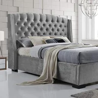 Combo Cama Queen 160x190x140 con Colchón Pillow Italia Gris Perla