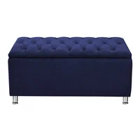 Baúl De Lujo Moderno Capitoneado Azul 200X40X50