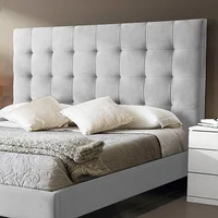 Base Cama + Cabecero Queen Luxury Gris Perla 160x190x150