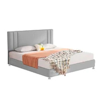 Combo Cama King con Colchón 200x200x130 Lupe Gris Perla + Almohadas