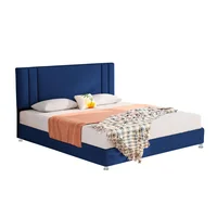 Combo Cama King con Colchón 200x200x130 Lupe Azul + Almohadas