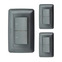 Interruptor Doble Conmutable Amanecer Negro Mate X 3 VCP