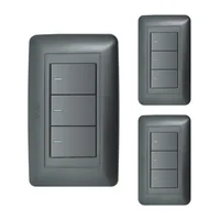 Interruptor Triple Amanecer Negro Mate X 3 VCP