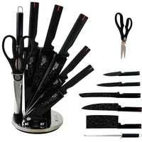 Juego Cuchillos x8 Piezas Profesional Mango Madera Plateado