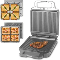 Sandwichera FineMade 3 en 1 con Platos Extraíbles y Alta Potencia