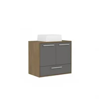 Mueble De Baño De 70 Cm En Mdp Sin Lav 2 Puertas 1 Cajón Gris