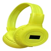 Audífonos Bluetooth Recargables Radio FM N65 con Pantalla Amarillo