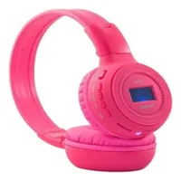 Audífonos Bluetooth Recargables Radio FM N65 con Pantalla Rosa