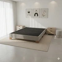 Basecama Semidoble Dividida Gris 120x190 Pata Madera