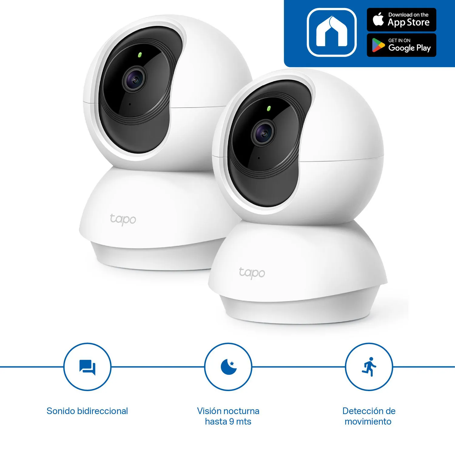 Cámara WiFi Interior TP-Link Tapo C210 2 Pack 3MP 2K 360° con Audio Bidireccional y Visión Nocturna 5
